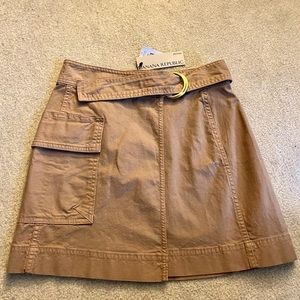 NWT Banana Republic Kaki Mini Wrap Skirt | Petites